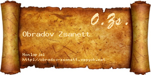 Obradov Zsanett névjegykártya